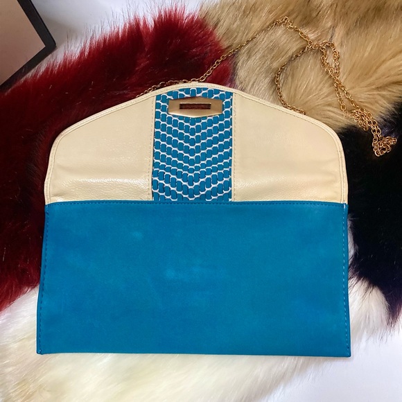 ✨MMS crossbody bag, leather, blue and white, New✨#MMS - Picture 9 of 10